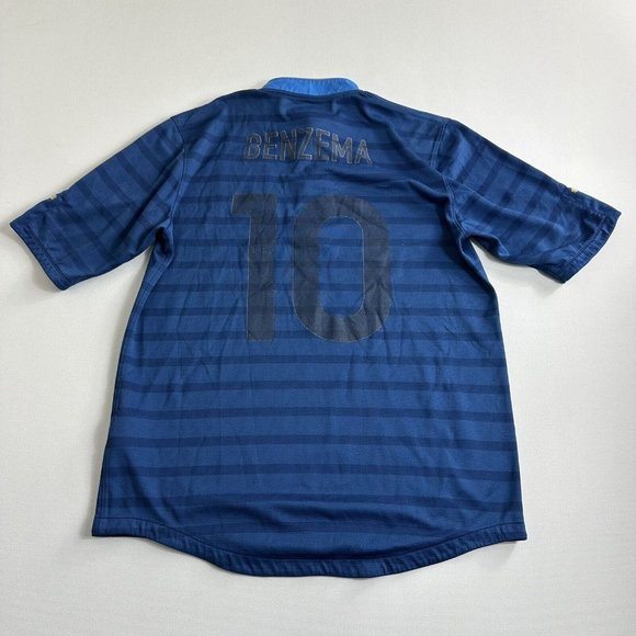 Nike 2012 France Authentic Home Match Player Issue Kit Shirt Jersey Benzema SZ M - Picture 2 of 14